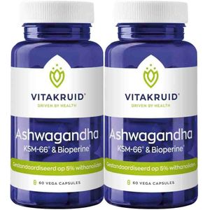 Gratis Verzending: 2x Vitakruid Ashwagandha Ksm 60 vegacapsules