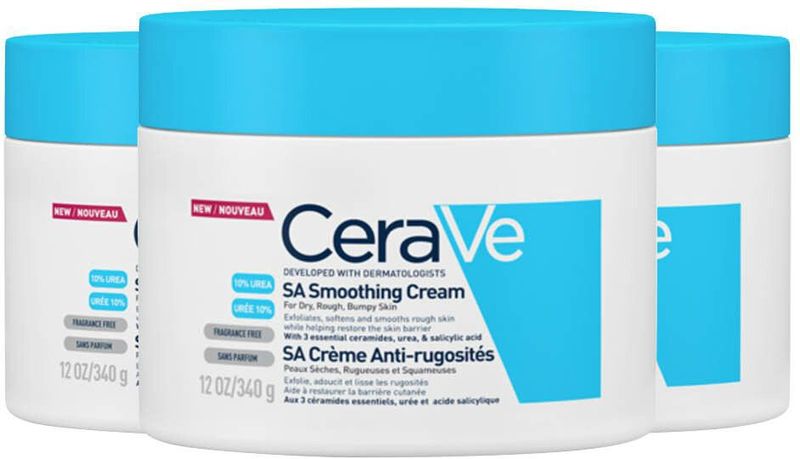 CeraVe SA Smoothing Cream Anti-Ruwe Huid Crème - 3 x 340 gr - Voordeelverpakking
