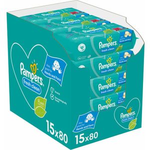 Pampers Billendoekjes Fresh Clean Navulpak 15x80 = 1200 doekjes