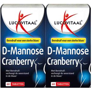 gratis verzending: 2x Lucovitaal D-Mannose Cranberry Blaasfunctie 60 tabletten