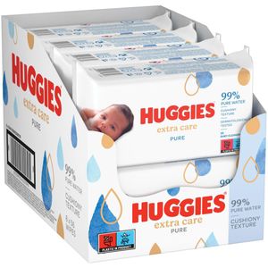 8x Huggies Billendoekjes Pure Extra Care Sensitive 99% Water 56 doekjes