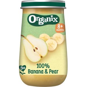 Organix Biologisch Fruithapje 100% Banaan & Peer 8+ mnd 190 gr