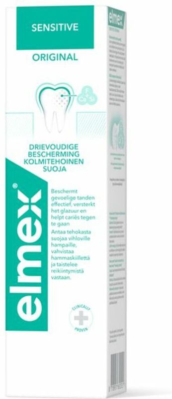 3x Elmex Tandpasta Sensitive 0% Colorants 75 ml