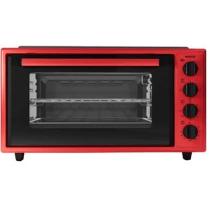Wiggo WMO-E4562H(R) - Vrijstaande oven met kookplaat 2000 W - 45 liter - Rood