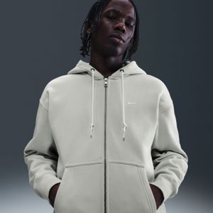 Nike Solo Swoosh Herren-Hoodie mit durchgehendem Reißverschluss - Grau