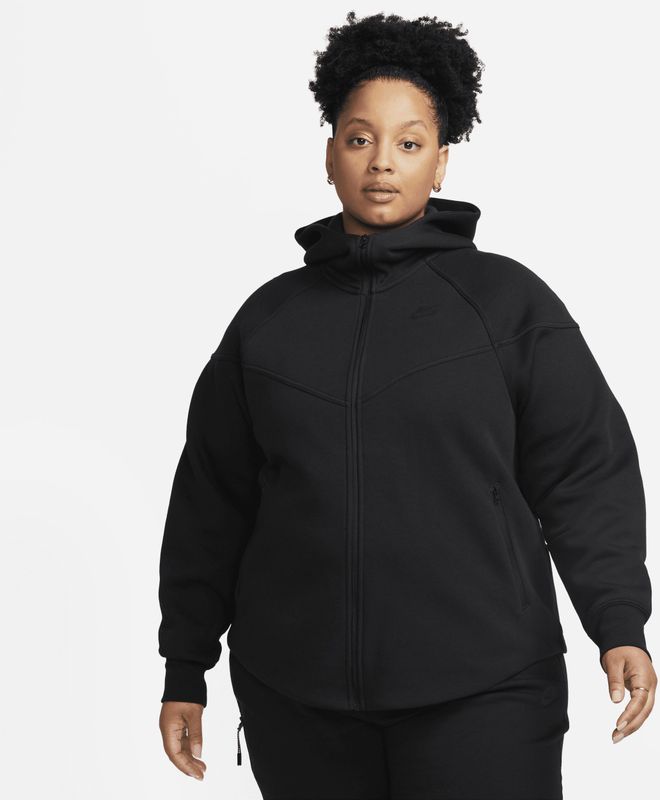 Nike Sportswear Tech Fleece Windrunner Damen-Hoodie mit durchgehendem Reißverschluss - Schwarz