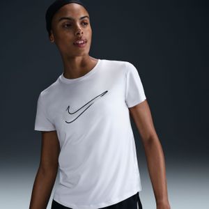Nike One Swoosh Dri-FIT Kurzarm-Laufoberteil für Damen - Weiß
