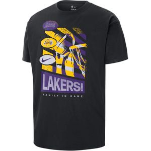 Los Angeles Lakers Courtside Nike NBA-T-Shirt für Herren - Schwarz