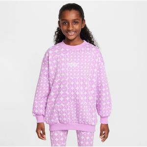 Nike Sportswear Club Fleece Oversize-Sweatshirt mit Rundhalsausschnitt für ältere Kinder (Mädchen) - Lila