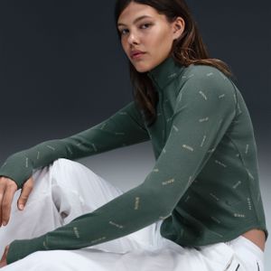 Nike Sportswear Collection schmales Longsleeve mit 1/2-Reißverschluss und Logo (Damen) - Grün