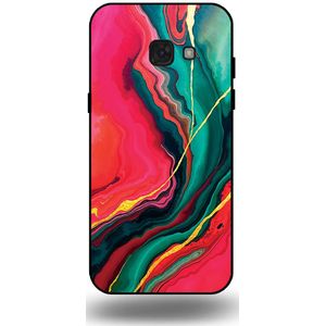 Telefoonhoesje Geschikt voor
 Samsung Galaxy A5 2017 met Rood Groen Marmer Opdruk - TPU Backcover Case Red
 Green Marble Design