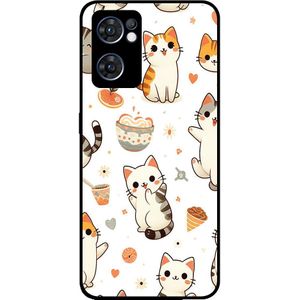 Telefoonhoesje Geschikt voor Oppo Find X5 Lite met
 katten opdruk - TPU backcover case cat design