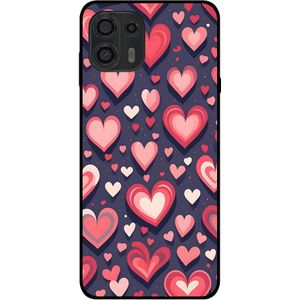 Telefoonhoesje Geschikt voor
 Motorola Edge 20 Lite met Hartjes Opdruk - TPU Backcover Case With Heart
 Design