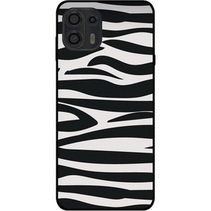 Telefoonhoesje Geschikt voor
 Motorola Edge 20 Lite met zebra opdruk - TPU backcover case zebra design -
 Zwart Wit