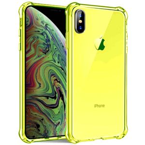 iPhone X/Xs transparant siliconen hoesje - Neon Geel