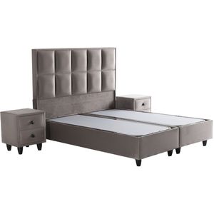 Opberg Boxspring Armoni – Taupe Velvet (Zonder Matras)
