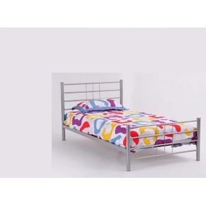 Nick - Bedframe - Zilver - Metaal - Tweepersoons