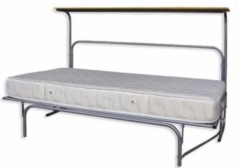 2 persoons Opklapbed met dwarsgespannen spiraalbodem 140x200