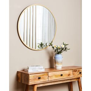Moderne wandspiegel MDF frame ronde vorm met haken goud Coust