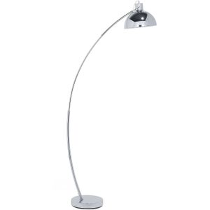 Staande lamp zilver kleur metaal 155 cm verstelbaar lampenkap industrieel ontwerp