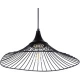 Hanglamp hanglamp zwart met zwarte draad open lampenkap metaal industrieel ontwerp