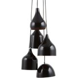 Hanglamp 5-lichts zwart metaal modern cluster hanglamp