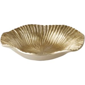 Sierschaal goud aluminium ø 29 cm met golvende rand fruitschaal sieradenschaal cadeau-idee moderne tafeldecoratie accessoires decoratieve universele schaal
