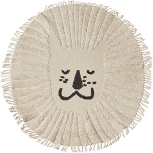 BADHANI - Laagpolig vloerkleed - Beige - ø 120 cm - Katoen