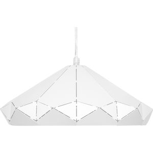 Plafondlamp wit metaal 112 cm hanglamp gelaste geometrische kap industrieel