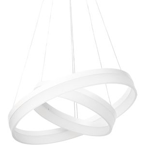 Hanglamp Wit Aluminium Geintegreerde Led Lampen 2 Ronde Ringen Hangend Modern Verlichting