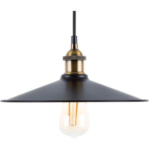 Hanglamp zwart metaal industriële stijl plafondlamp 30 cm