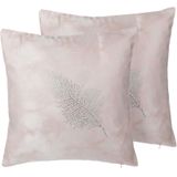 SILENE - Sierkussen set van 2 - Roze - 45 x 45 cm - Polyester