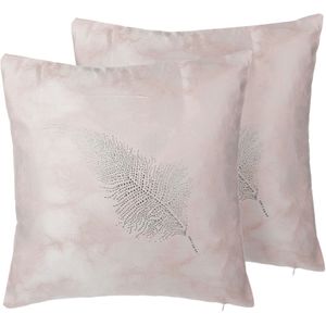 SILENE - Sierkussen set van 2 - Roze - 45 x 45 cm - Polyester