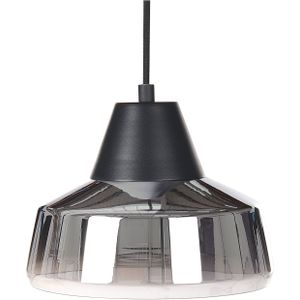 Hanglamp Zwart en Zilver Glas Gerookte Kap Moderne Slaapkamer Woonkamer Verlichting