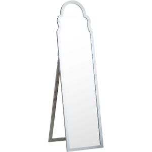 Staande Spiegel Zilver MDF Glas 40 x 150 cm met Decoratief Frame Modern Ontwerp