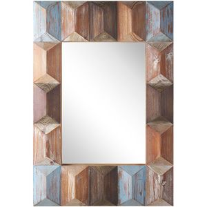 HIZOTE - Wandspiegel - Donkere houtkleur - Dennenhout