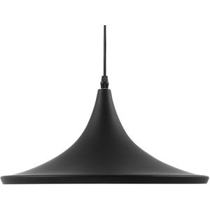 Hanglamp mat zwart met gouden kap geometrisch modern minimalistisch ontwerp