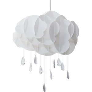 Hanglamp wit drijvende wolk kristal regendruppels kinderkamer licht