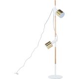 Staande lamp wit met goud metaal 125 cm verstelbaar rond spotlights modern ontwerp