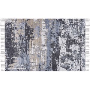 Vloerkleed Multicolour Polyester en Katoen 140 x 200 cm Handgeweven Vloermat Met Abstract Motief