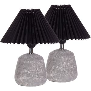 ZEYI - Tafellamp set van 2 - Zwart - Keramiek