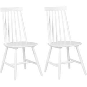 Stoel hout witte set van 2 landelijke stijl houten stoelen