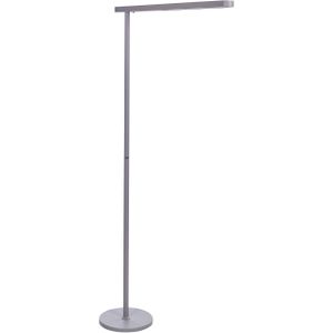 Vloerlamp led zilver aluminium 186 cm hoogte knop modern industrieel verlichting thuiskantoor