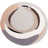 Vloerkleed meerkleurig wol ⌀ 140 cm onregelmatige vorm organisch accent tapijt