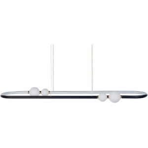 Hanglamp Zwart Aluminium Ijzer Geïntegreerde LED-verlichting Ovale vorm Hangende moderne glamourverlichting