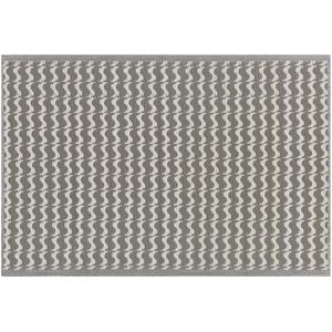 Buitenkleed grijs/wit polypropyleen golvend patroon 120 x 180 cm