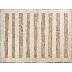 Vloerkleed beige jute katoen 300 x 400 cm geometrisch patroon handgeweven tapijt