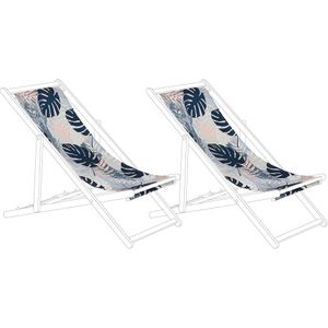 Set van 2 vervangende doeken ligstoel met flamingopatroon polyester strandstoel