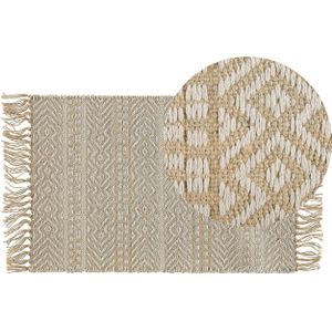 DORTYOL - Laagpolig vloerkleed - Beige - 50 x 80 cm - Katoen