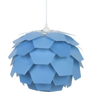 Hanglamp blauwe plastic dennenappel bol lampenkap